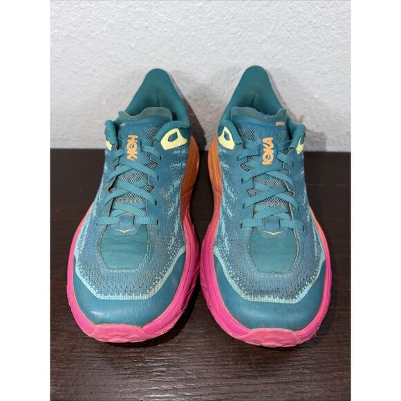 Hoka One One Speedgoat 5 Running Shoes Women Size 6.5 B Blue Green Sneakers - Picture 2 of 11